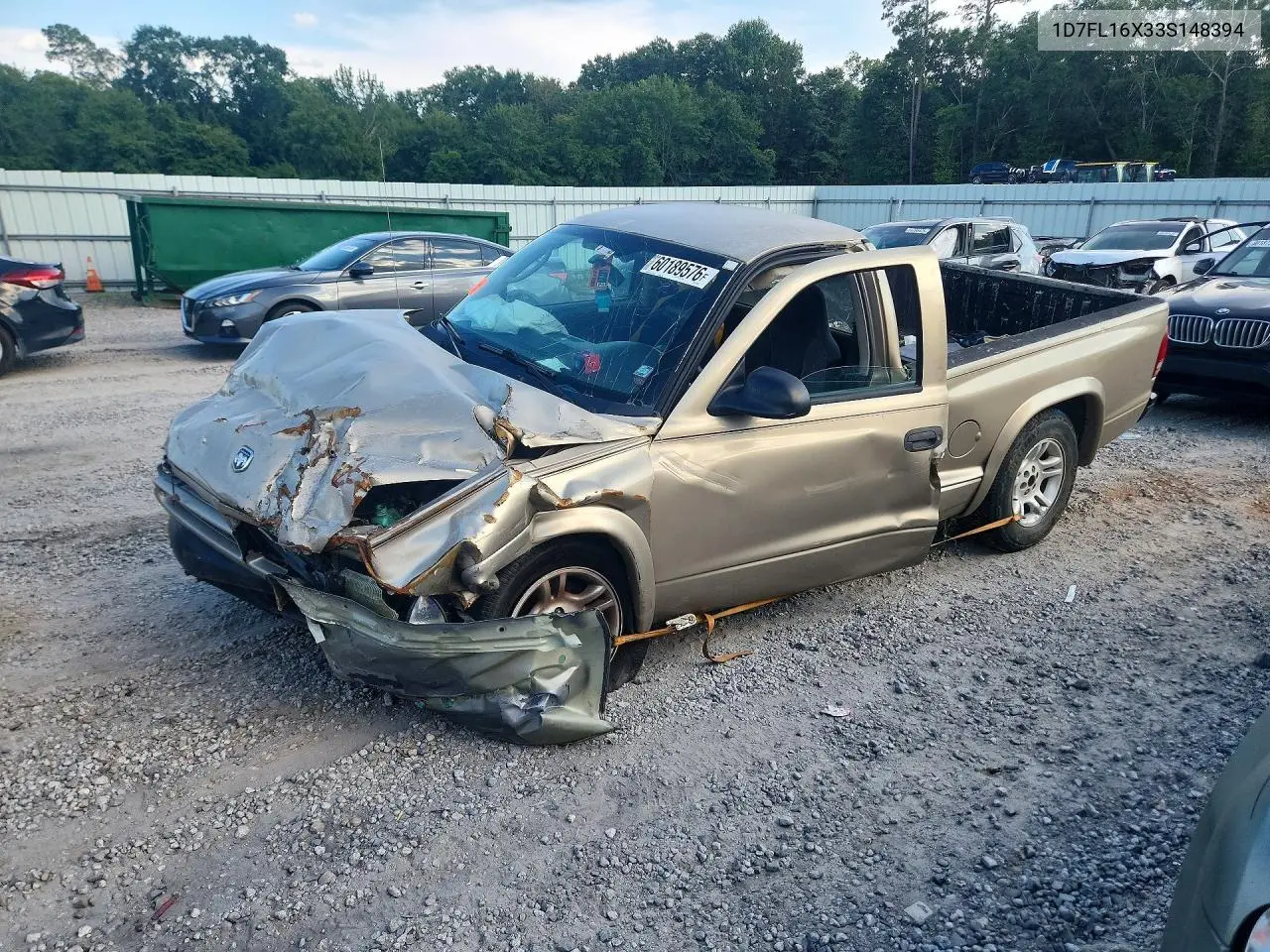 2003 Dodge Dakota Sxt VIN: 1D7FL16X33S148394 Lot: 60189576