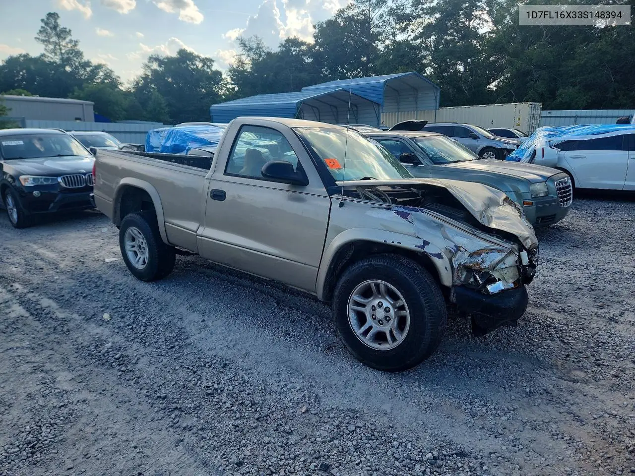 2003 Dodge Dakota Sxt VIN: 1D7FL16X33S148394 Lot: 60189576