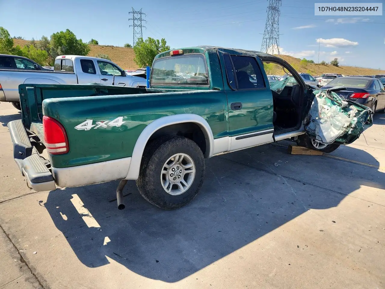 2003 Dodge Dakota Quad Slt VIN: 1D7HG48N23S204447 Lot: 60685436