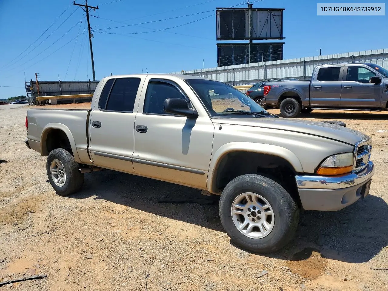 2004 Dodge Dakota Quad Slt VIN: 1D7HG48K64S739952 Lot: 55124796