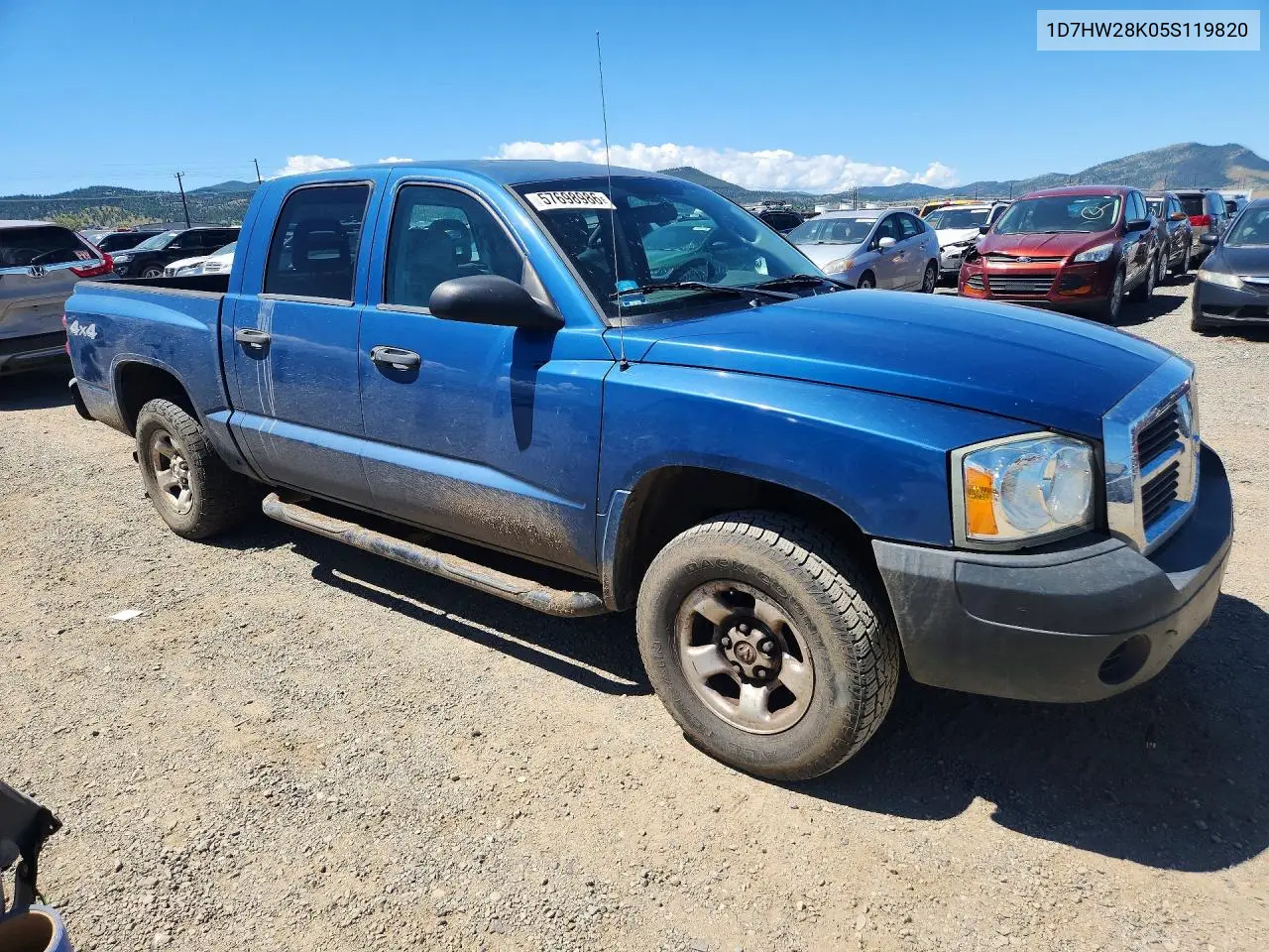 2005 Dodge Dakota Quad VIN: 1D7HW28K05S119820 Lot: 57698986