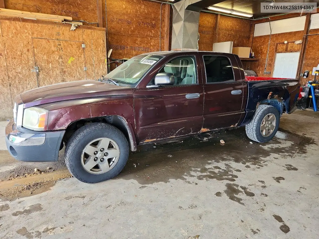 2005 Dodge Dakota Quad Slt VIN: 1D7HW48K25S194367 Lot: 58384096