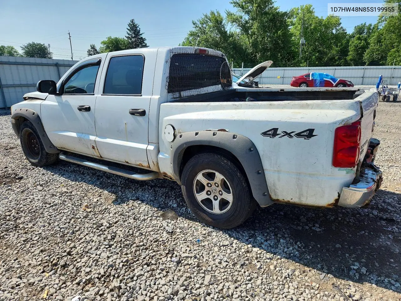 2005 Dodge Dakota Quad Slt VIN: 1D7HW48N85S199955 Lot: 60646556