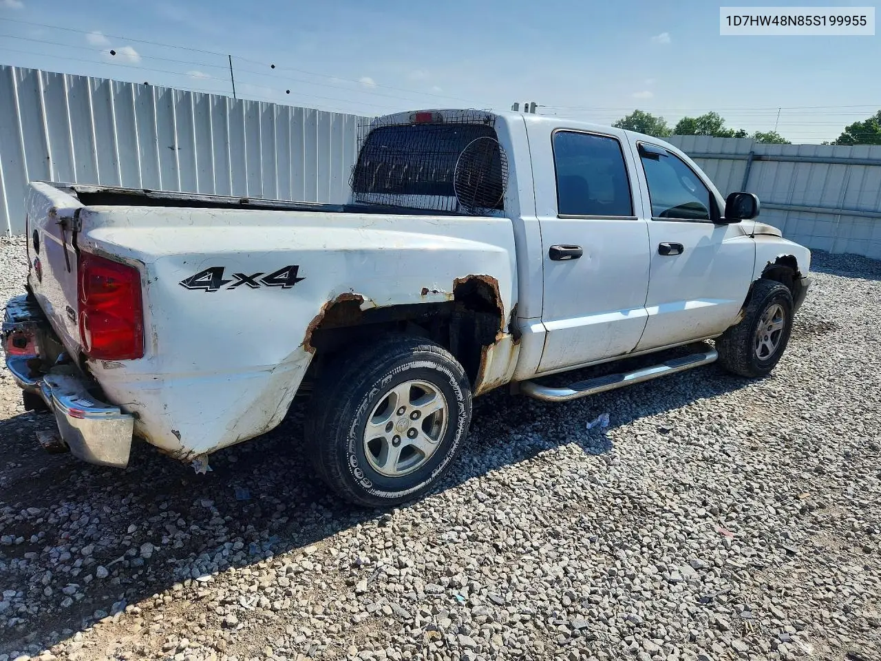 2005 Dodge Dakota Quad Slt VIN: 1D7HW48N85S199955 Lot: 60646556