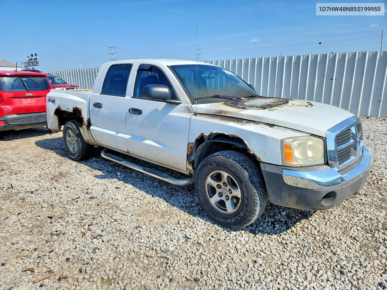 2005 Dodge Dakota Quad Slt VIN: 1D7HW48N85S199955 Lot: 60646556