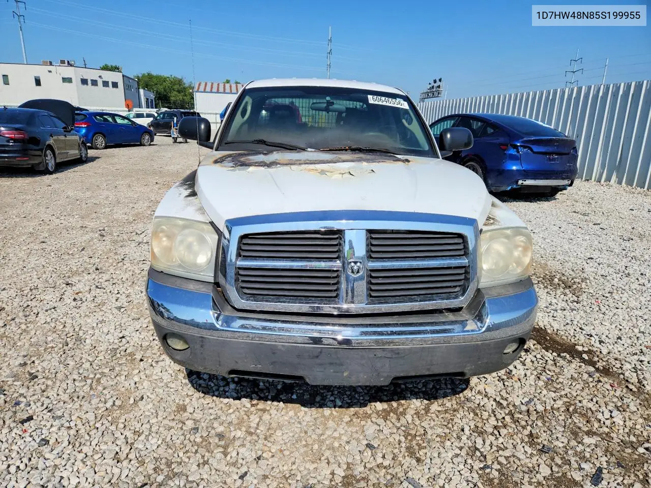 2005 Dodge Dakota Quad Slt VIN: 1D7HW48N85S199955 Lot: 60646556
