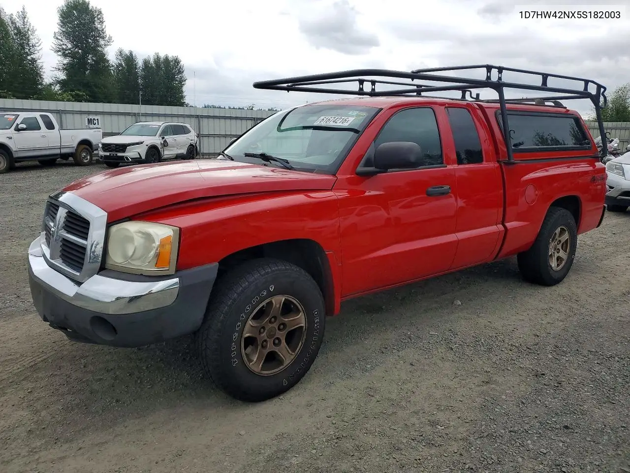 2005 Dodge Dakota Slt VIN: 1D7HW42NX5S182003 Lot: 61674216