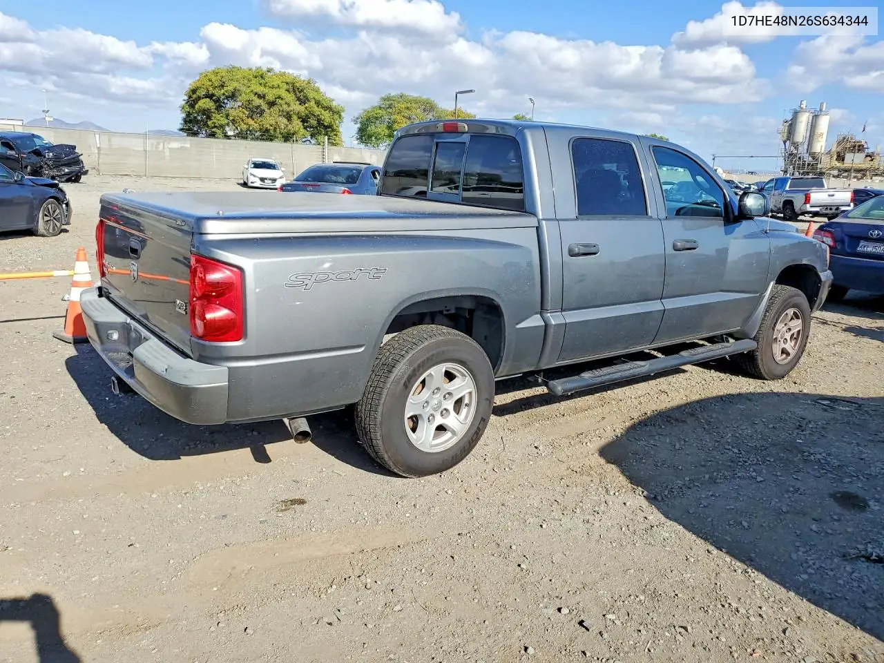 1D7HE48N26S634344 2006 Dodge Dakota Quad Slt
