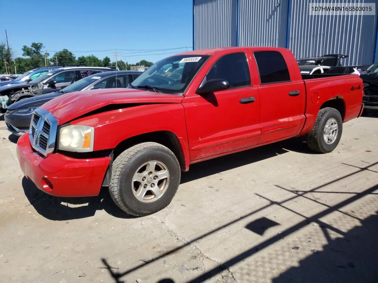 2006 Dodge Dakota Quad Slt VIN: 1D7HW48N16S503015 Lot: 55855536