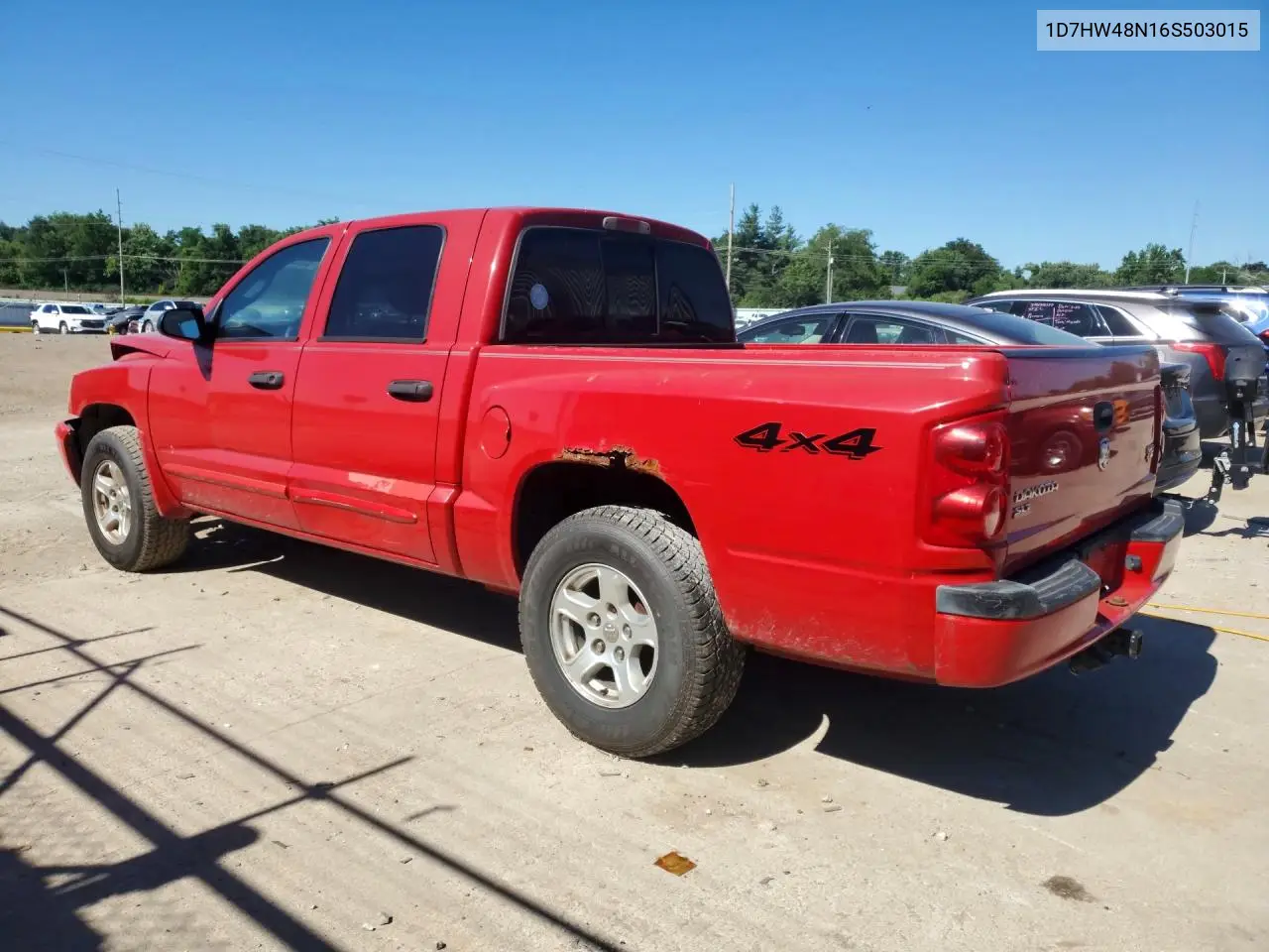 2006 Dodge Dakota Quad Slt VIN: 1D7HW48N16S503015 Lot: 55855536