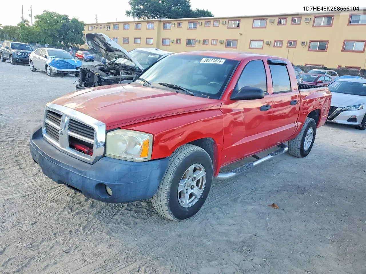 2006 Dodge Dakota Slt VIN: 1D7HE48K26S666104 Lot: 58311916