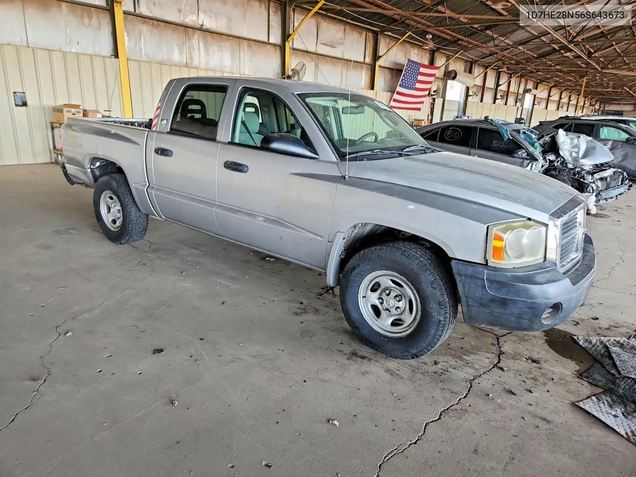 2006 Dodge Dakota Quad VIN: 1D7HE28N56S643673 Lot: 58751326