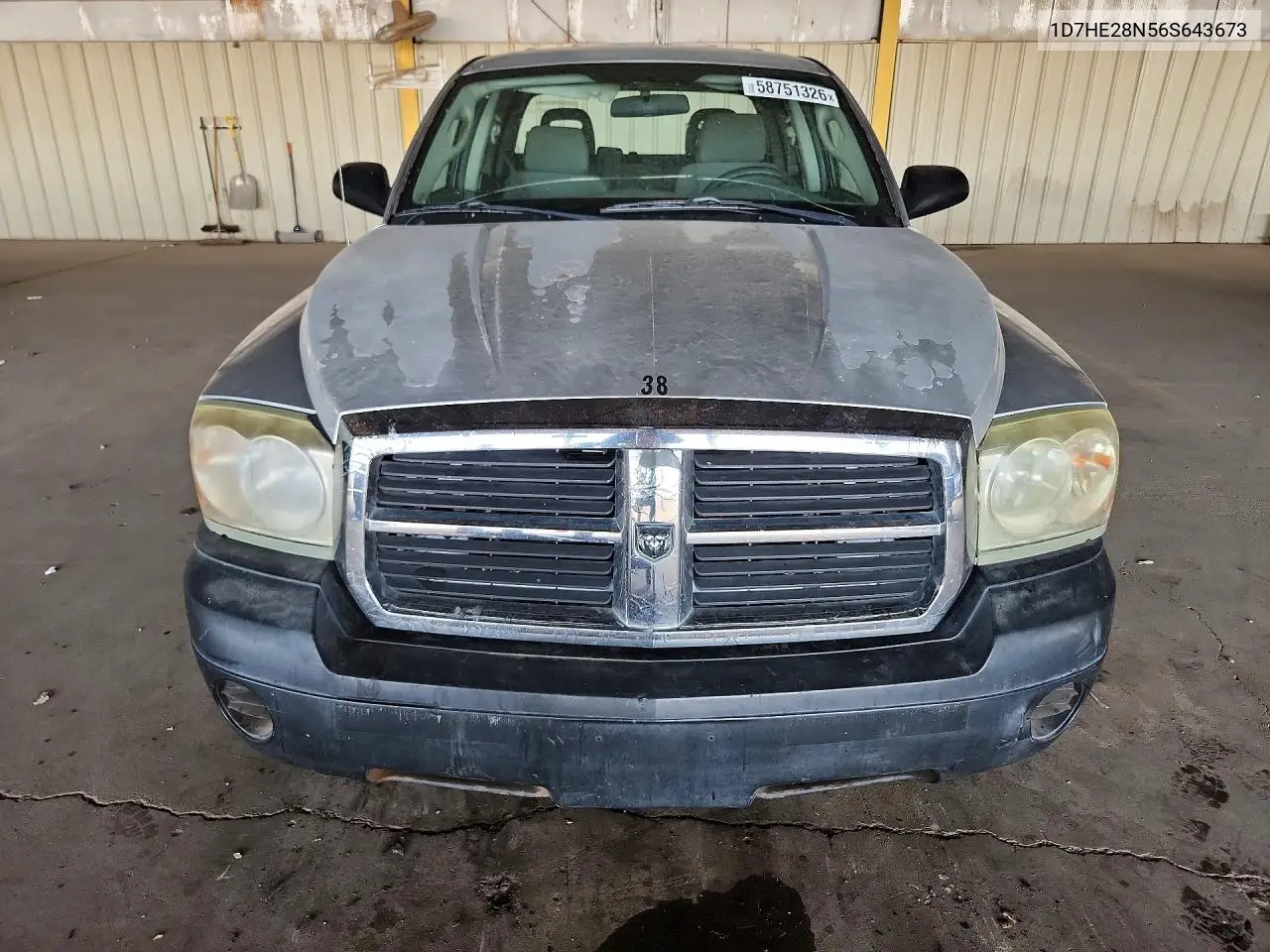 2006 Dodge Dakota Quad VIN: 1D7HE28N56S643673 Lot: 58751326