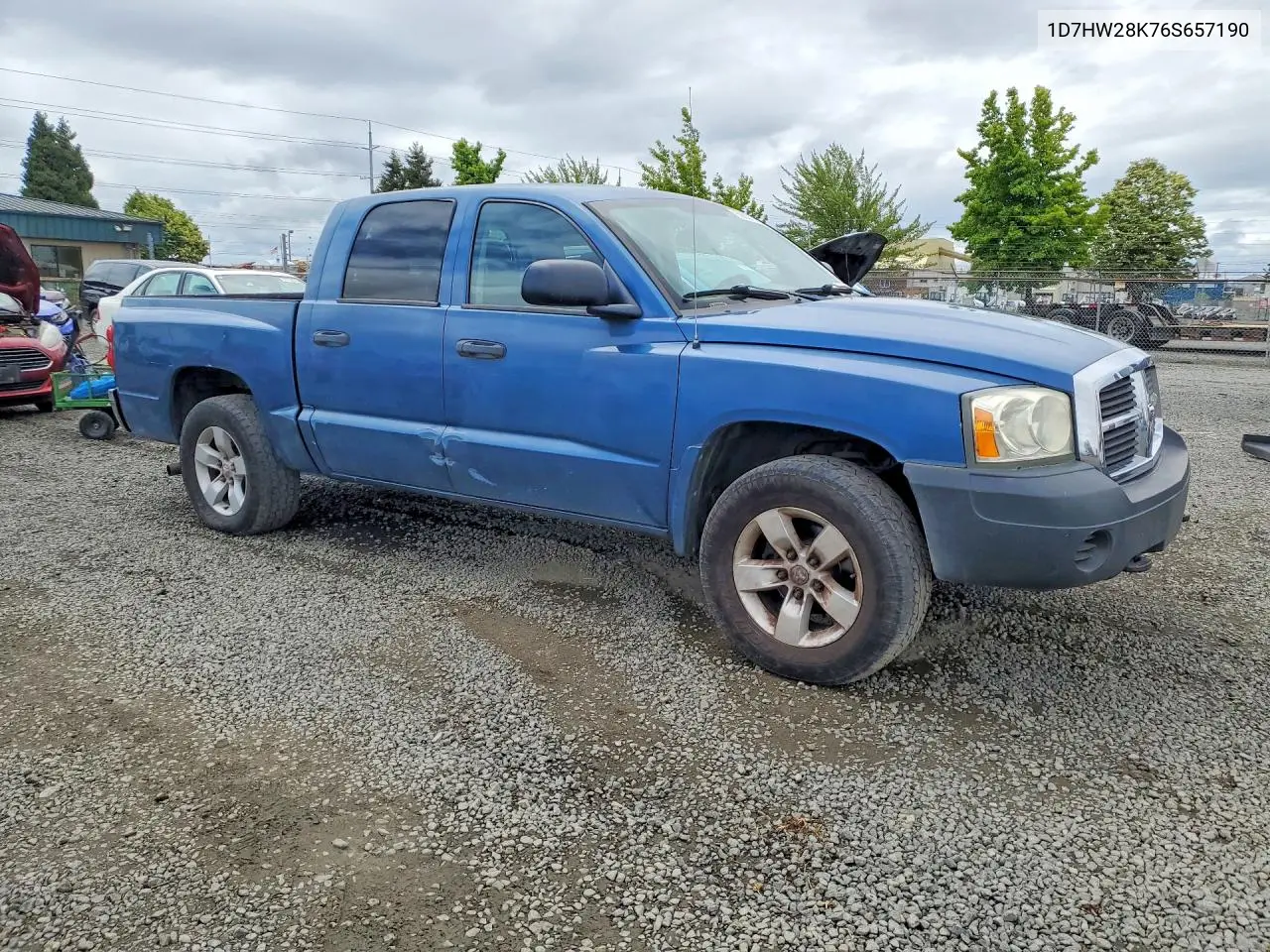 2006 Dodge Dakota Quad VIN: 1D7HW28K76S657190 Lot: 59037216
