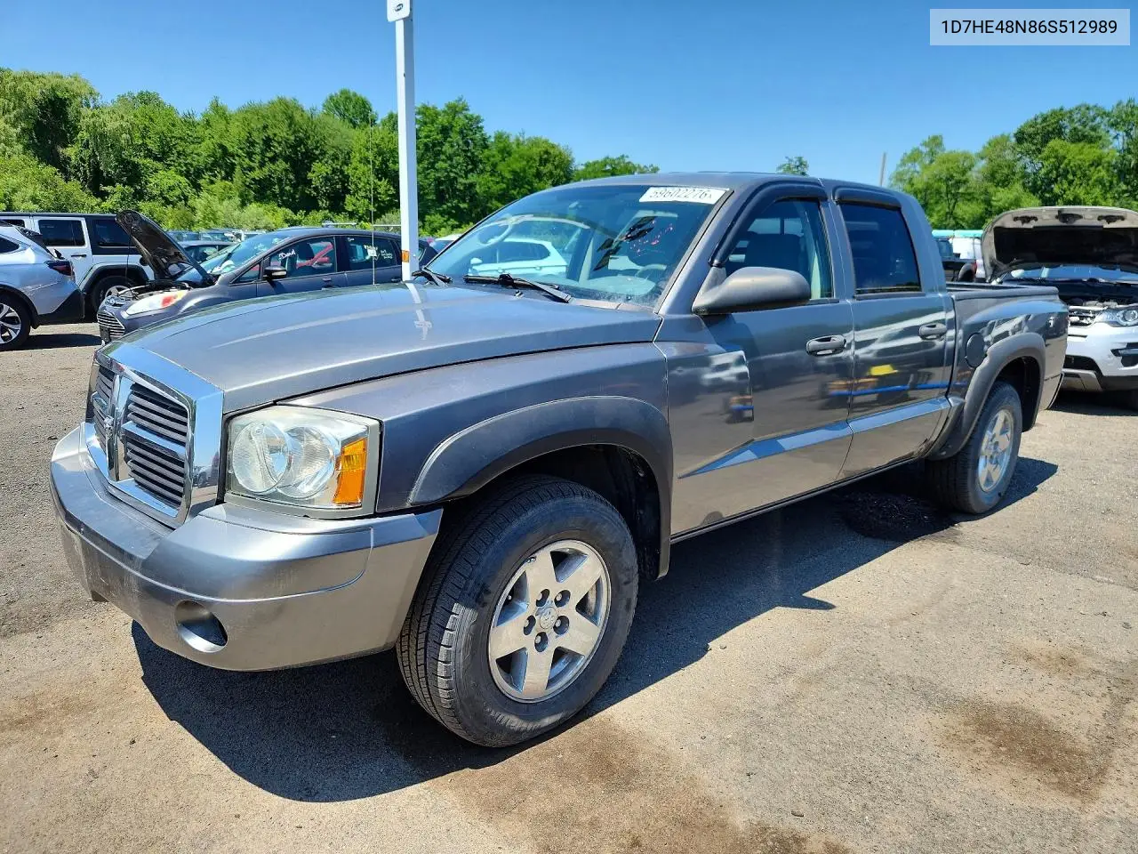 2006 Dodge Dakota Quad Slt VIN: 1D7HE48N86S512989 Lot: 59602276