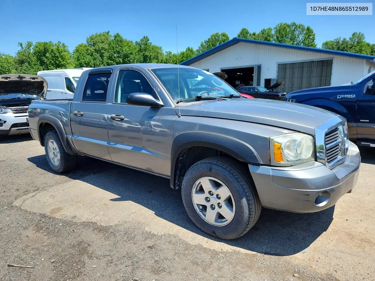2006 Dodge Dakota Quad Slt VIN: 1D7HE48N86S512989 Lot: 59602276