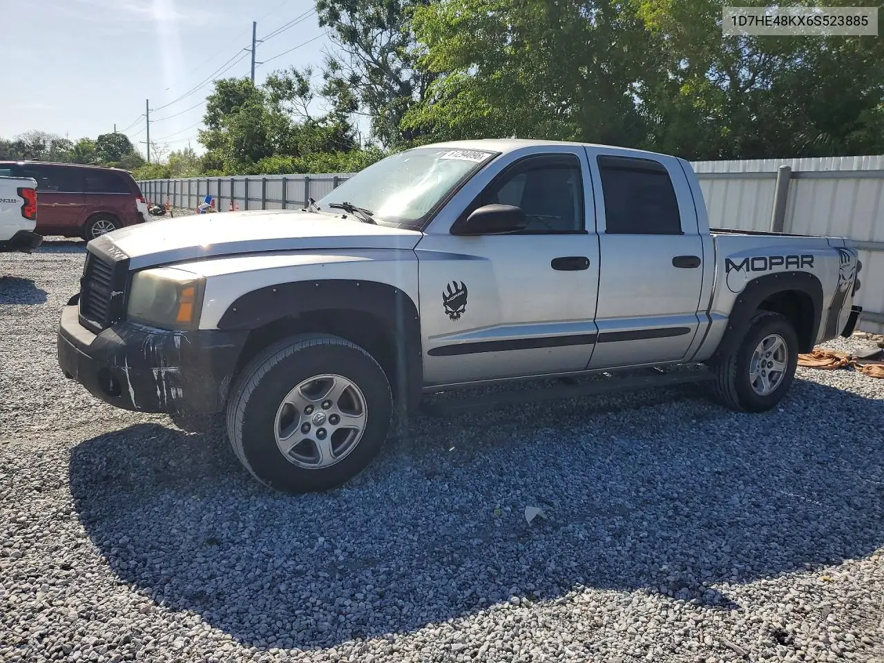 2006 Dodge Dakota Quad Slt VIN: 1D7HE48KX6S523885 Lot: 61294096