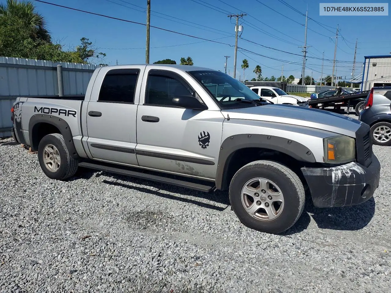 2006 Dodge Dakota Quad Slt VIN: 1D7HE48KX6S523885 Lot: 61294096
