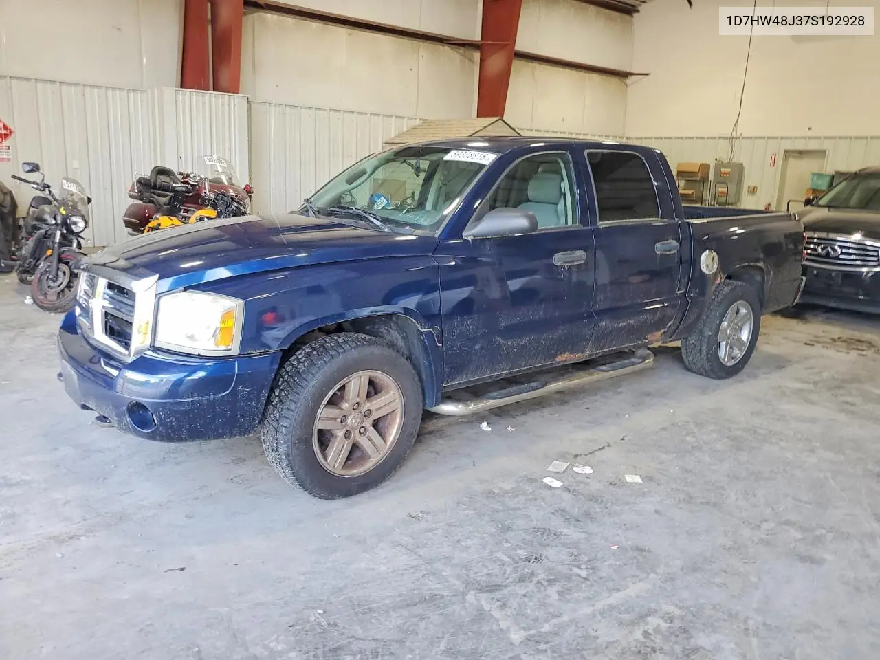 2007 Dodge Dakota Quad Slt VIN: 1D7HW48J37S192928 Lot: 59338816