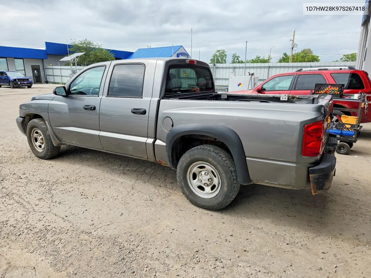 2007 Dodge Dakota Quad VIN: 1D7HW28K97S267418 Lot: 59850626