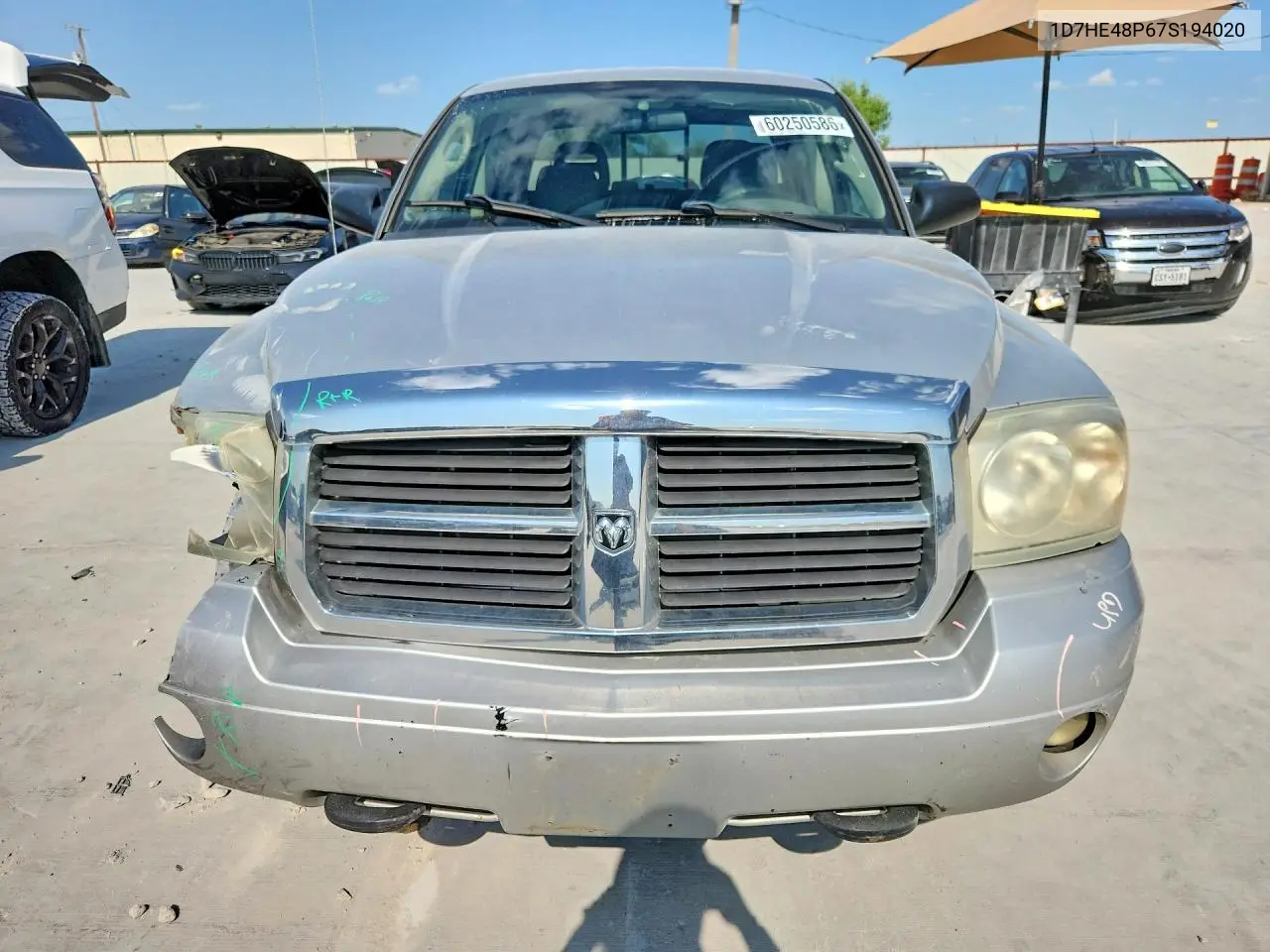 2007 Dodge Dakota VIN: 1D7HE48P67S194020 Lot: 60250586