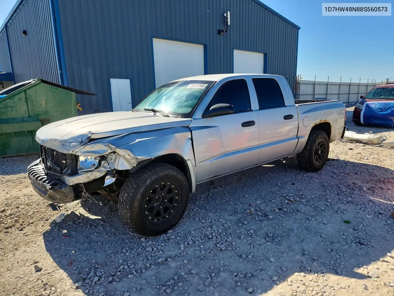 2008 Dodge Dakota Quad Slt VIN: 1D7HW48N88S560573 Lot: 57018966