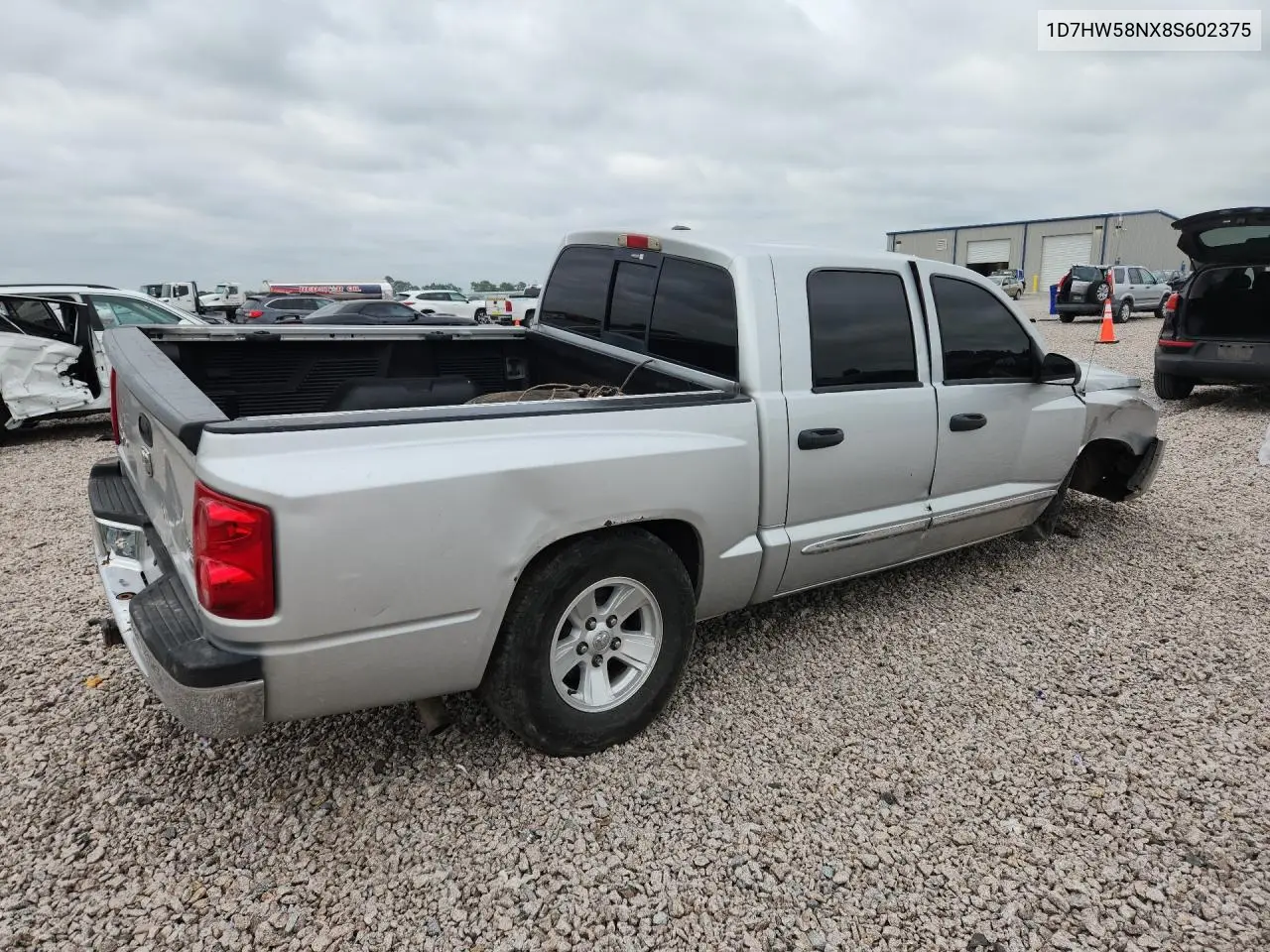 2008 Dodge Dakota Quad Laramie VIN: 1D7HW58NX8S602375 Lot: 57602436