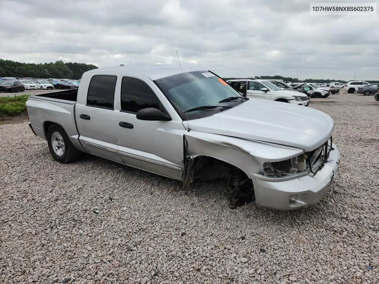 2008 Dodge Dakota Quad Laramie VIN: 1D7HW58NX8S602375 Lot: 57602436