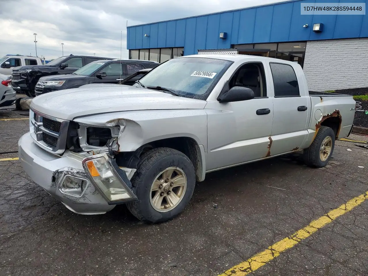 2008 Dodge Dakota Quad Slt VIN: 1D7HW48K28S594448 Lot: 58629066