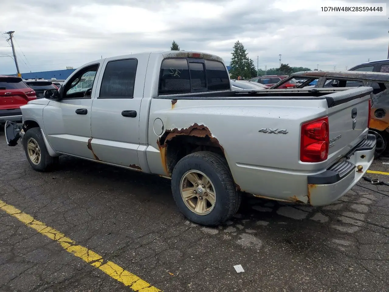 2008 Dodge Dakota Quad Slt VIN: 1D7HW48K28S594448 Lot: 58629066