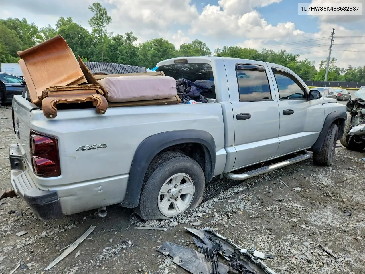 2008 Dodge Dakota Sxt VIN: 1D7HW38K48S632837 Lot: 59186446