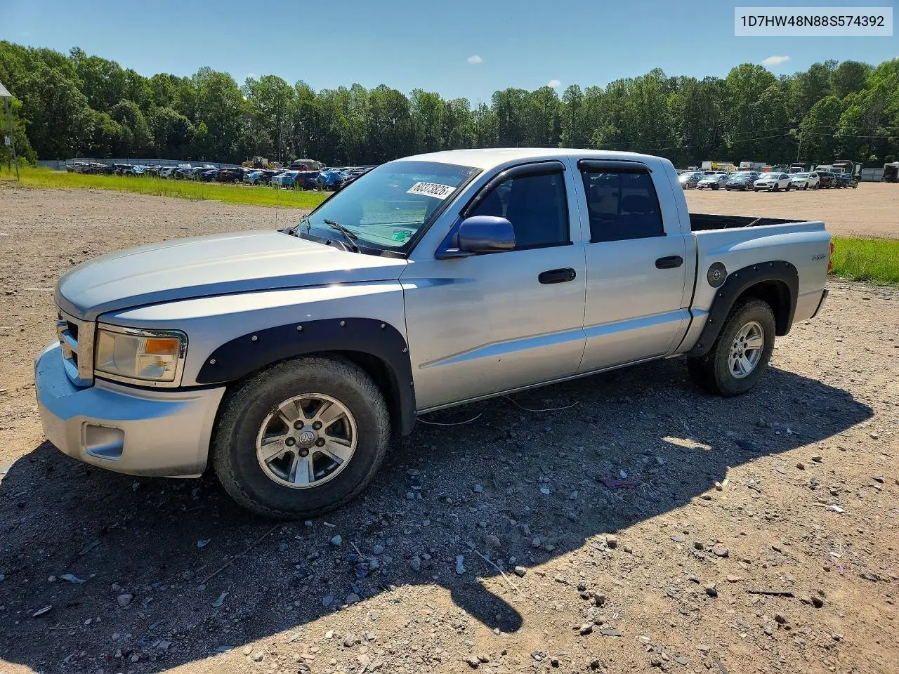 2008 Dodge Dakota Quad Slt VIN: 1D7HW48N88S574392 Lot: 60373826