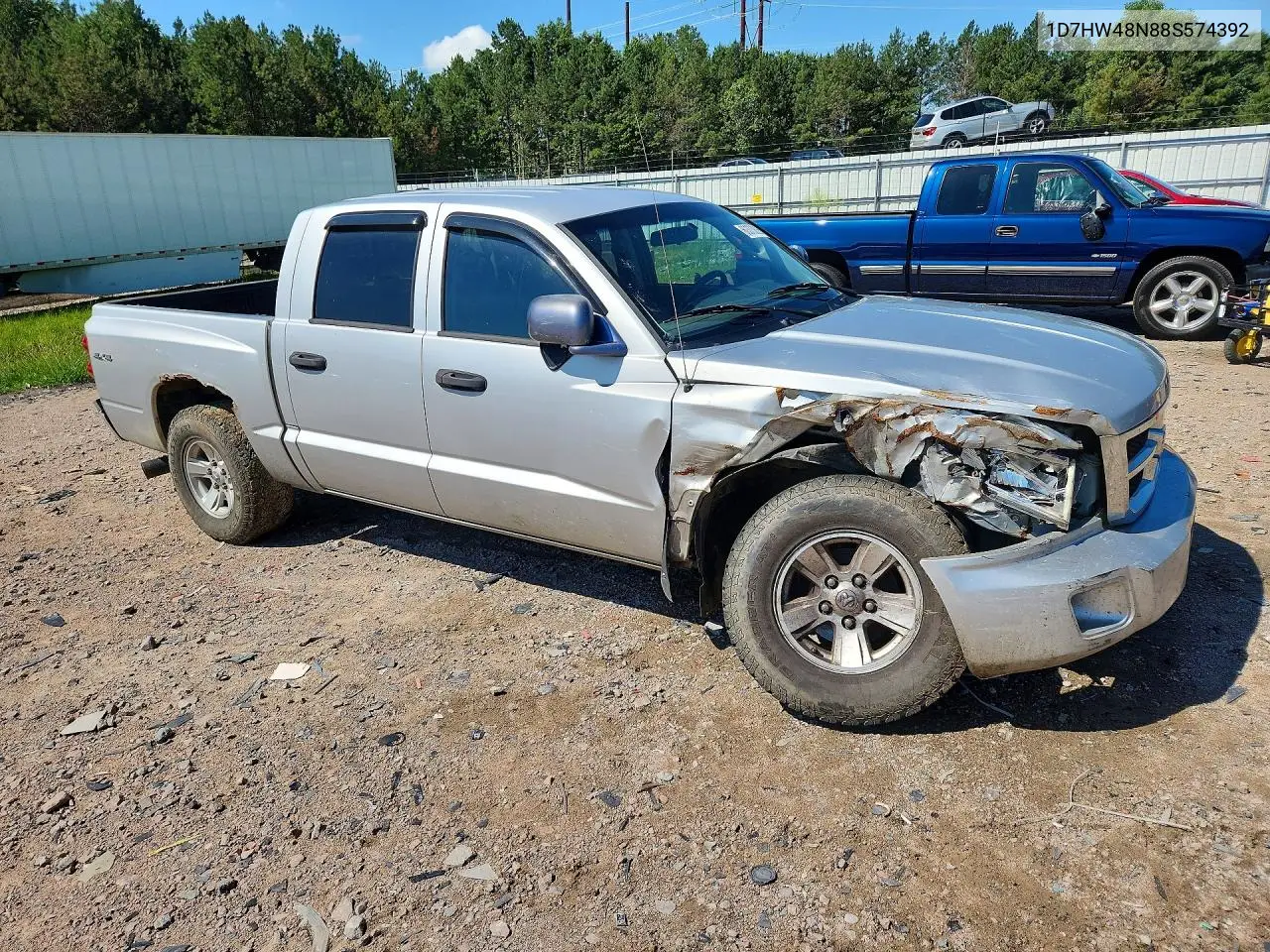 2008 Dodge Dakota Quad Slt VIN: 1D7HW48N88S574392 Lot: 60373826
