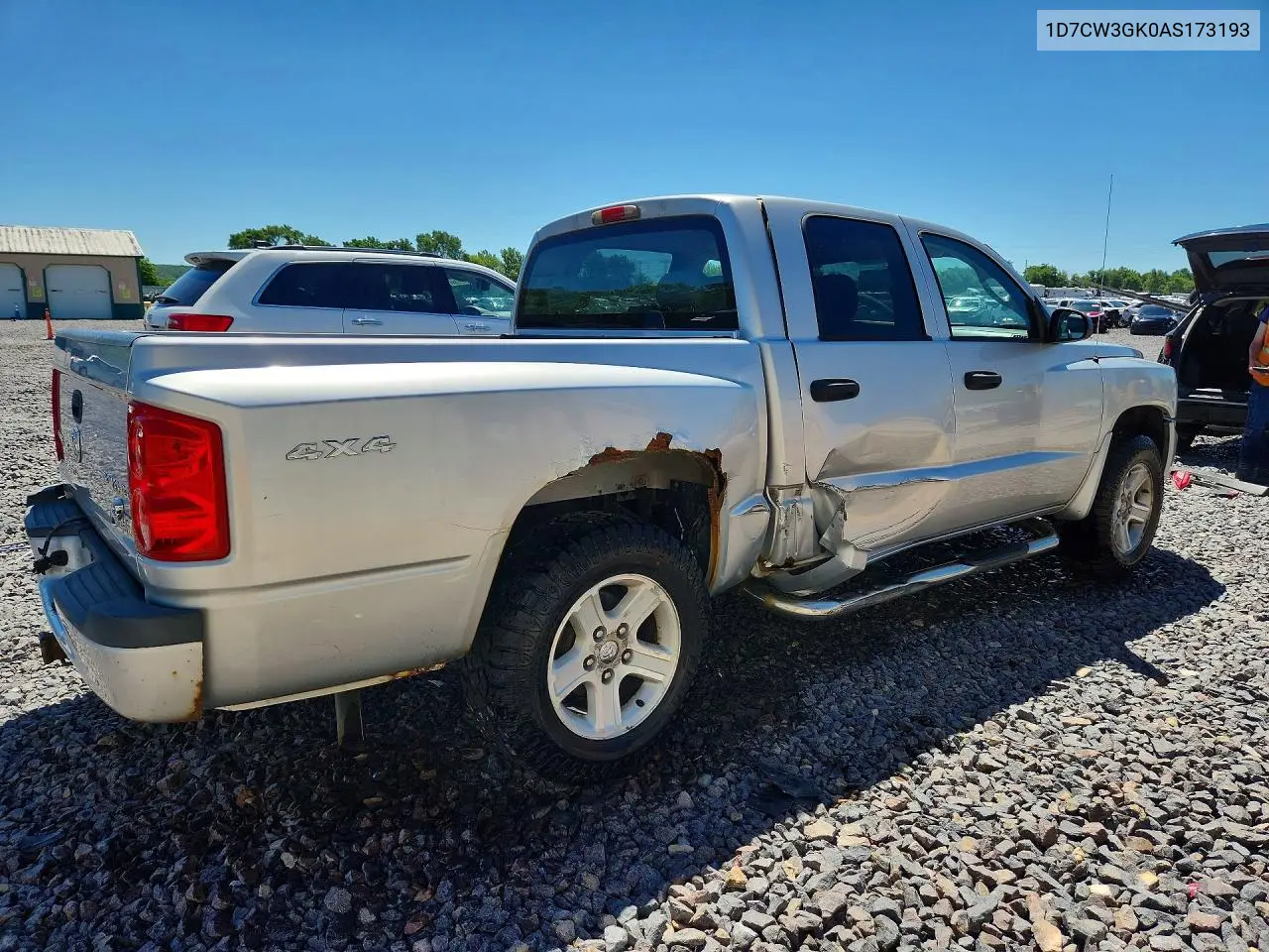 2010 Dodge Dakota Sxt VIN: 1D7CW3GK0AS173193 Lot: 57227036