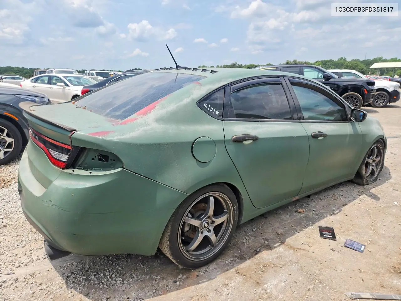 2013 Dodge Dart Sxt VIN: 1C3CDFBB3FD351817 Lot: 58490476