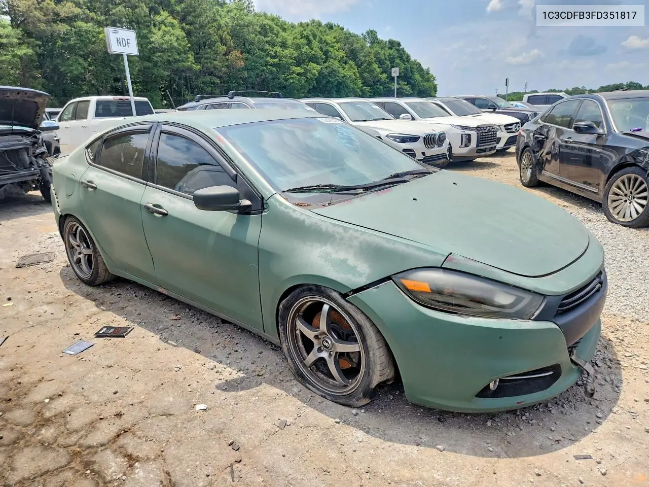 2013 Dodge Dart Sxt VIN: 1C3CDFBB3FD351817 Lot: 58490476
