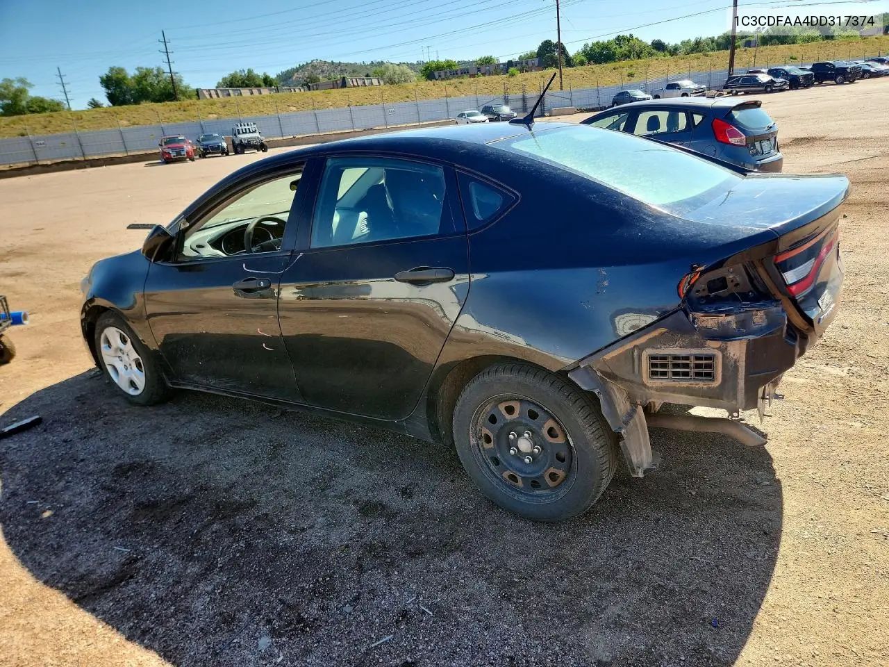 2013 Dodge Dart Se VIN: 1C3CDFAA4DD317374 Lot: 58771576