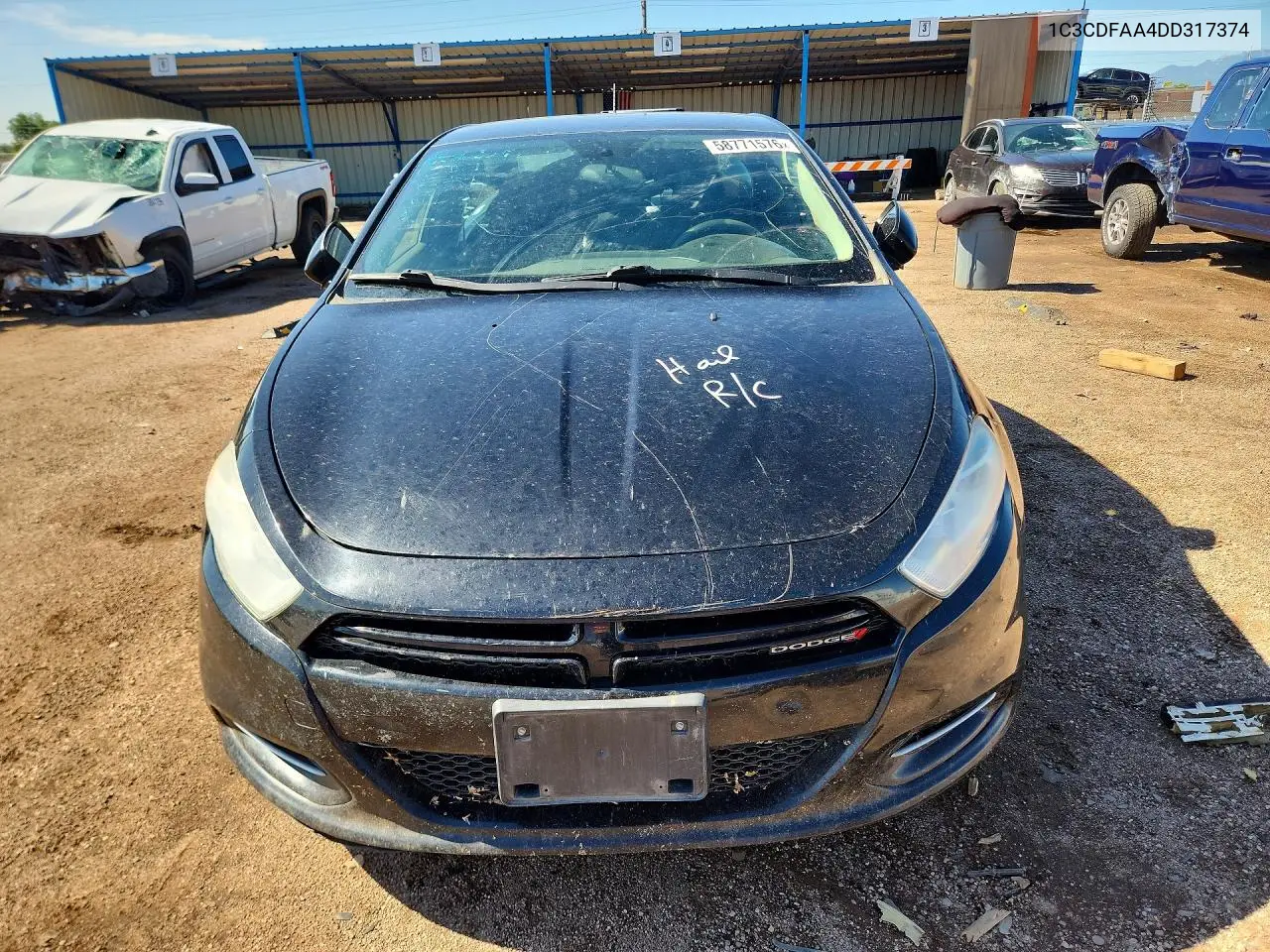 2013 Dodge Dart Se VIN: 1C3CDFAA4DD317374 Lot: 58771576