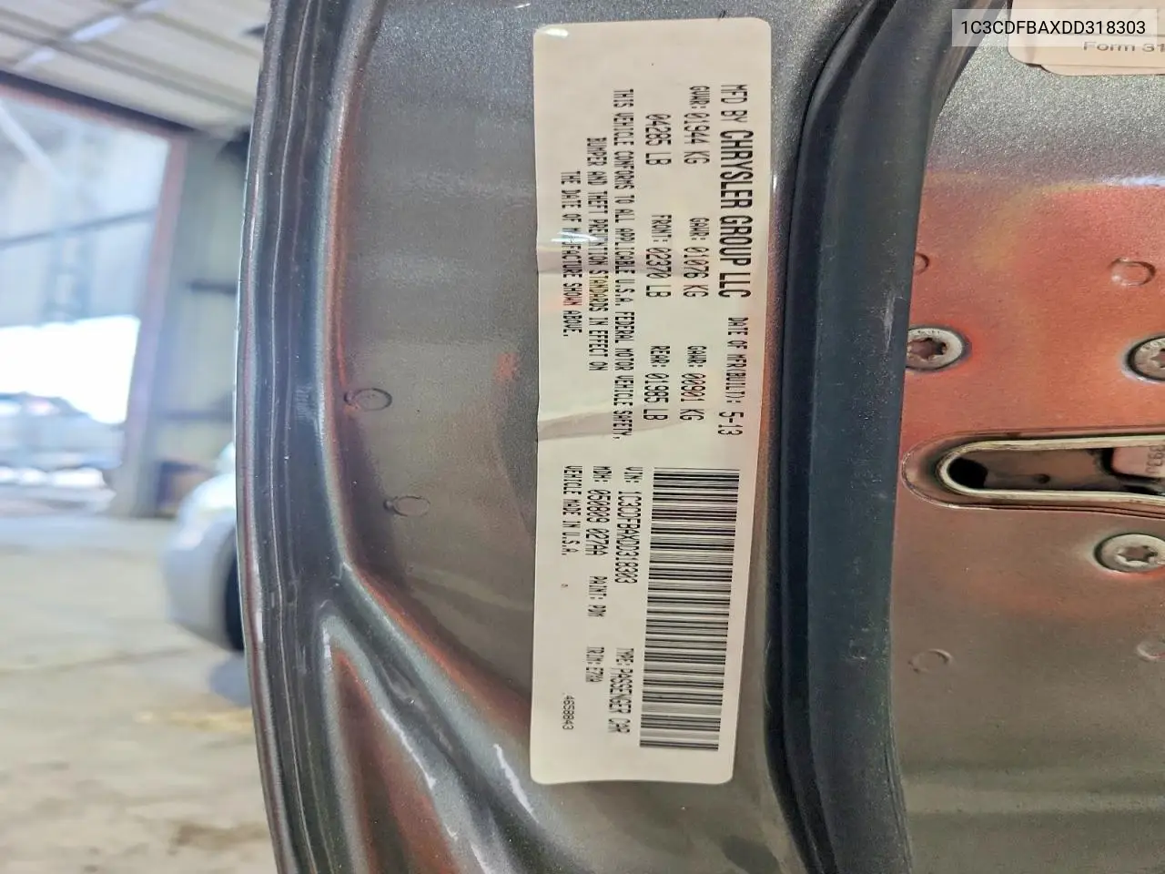 2013 Dodge Dart Sxt VIN: 1C3CDFBAXDD318303 Lot: 59361756