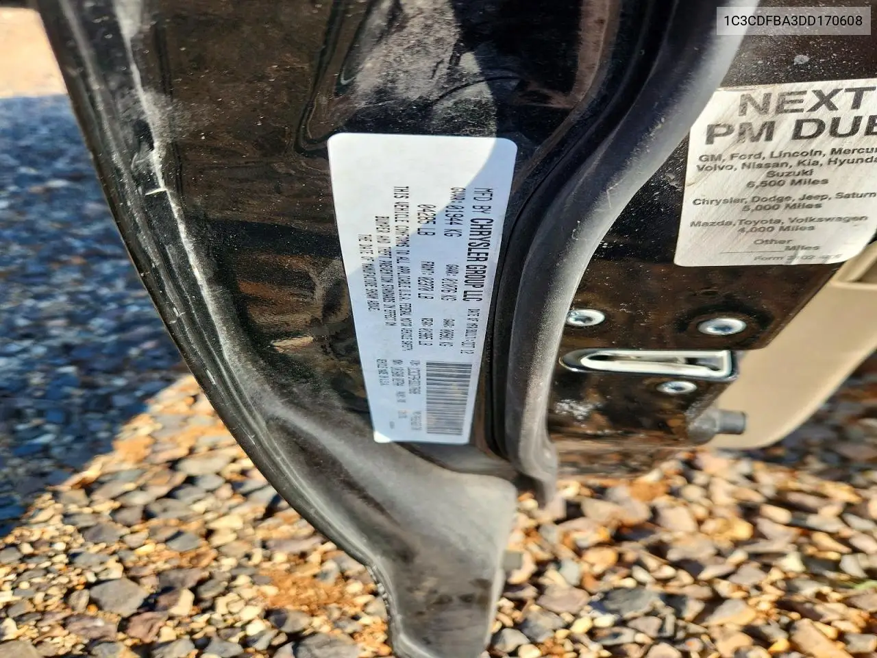 2013 Dodge Dart Sxt VIN: 1C3CDFBA3DD170608 Lot: 59867926