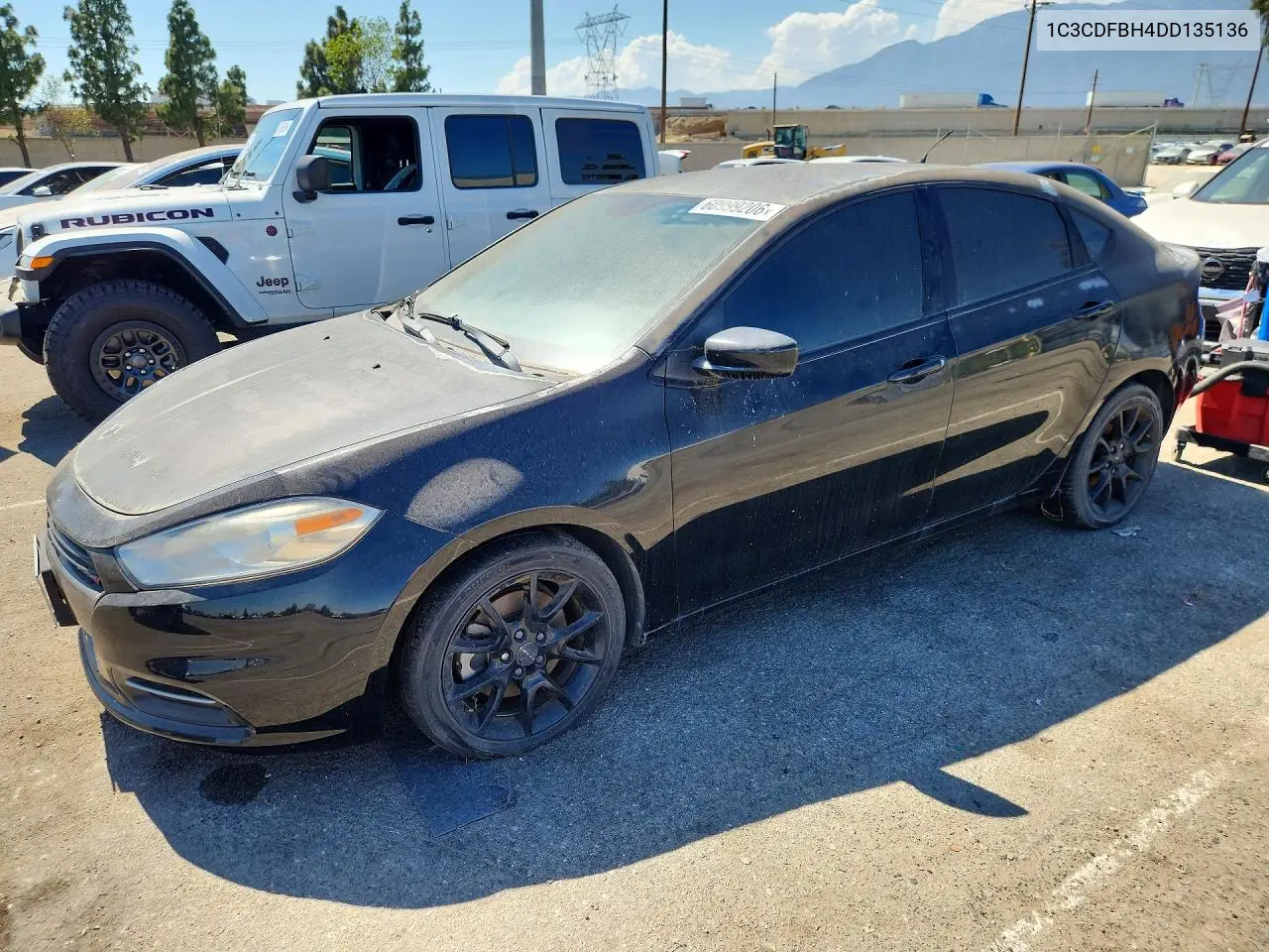 2013 Dodge Dart Sxt VIN: 1C3CDFBH4DD135136 Lot: 60999206