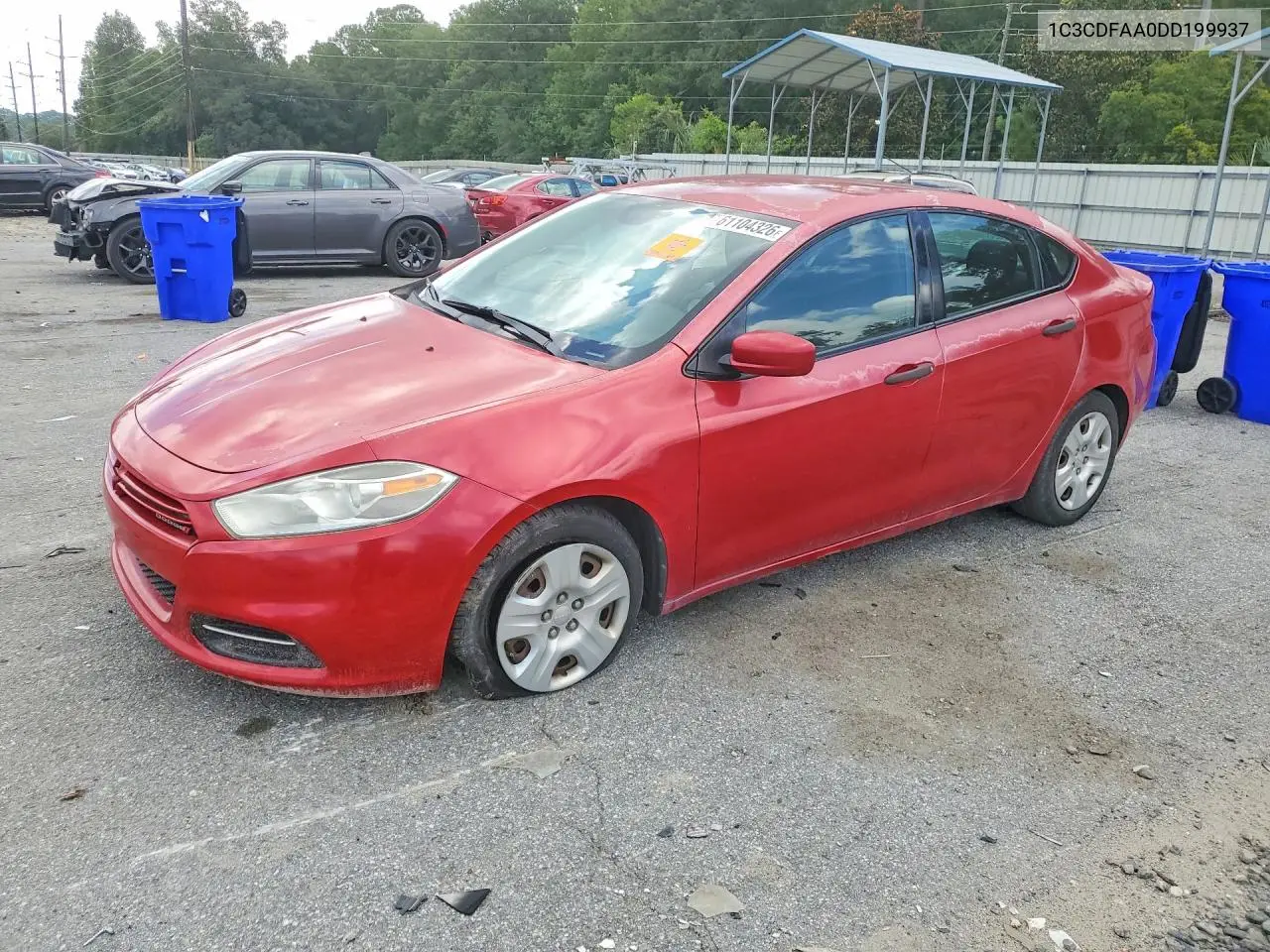 2013 Dodge Dart Se VIN: 1C3CDFAA0DD199937 Lot: 61104326