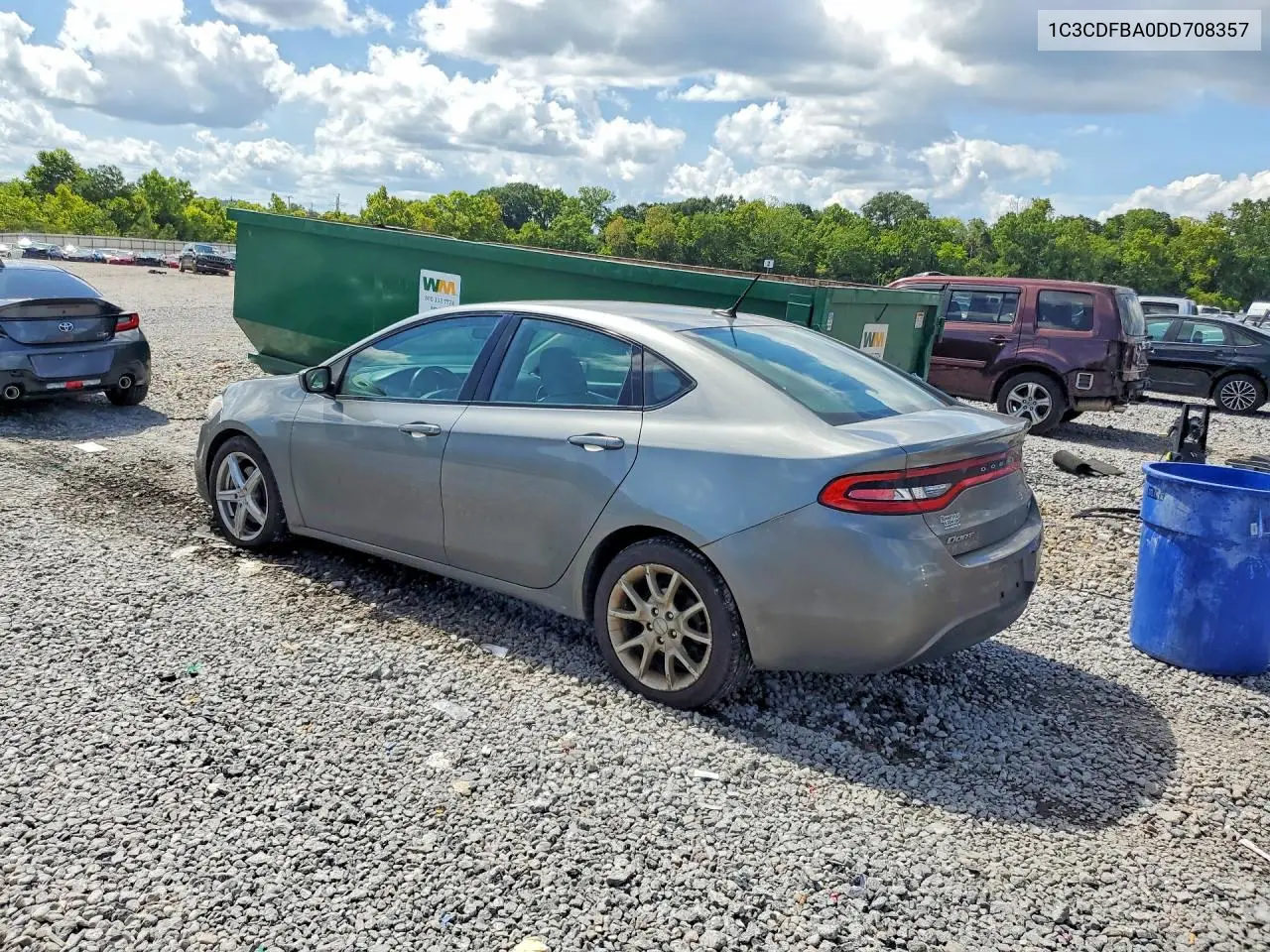 2013 Dodge Dart Sxt VIN: 1C3CDFBA0DD708357 Lot: 61838986