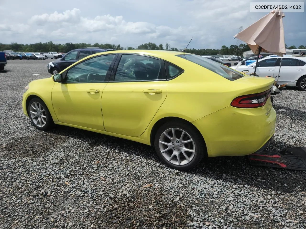 2013 Dodge Dart Sxt VIN: 1C3CDFBA4DD214602 Lot: 61996076