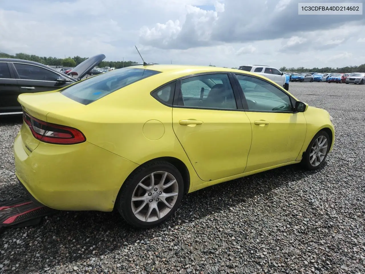 2013 Dodge Dart Sxt VIN: 1C3CDFBA4DD214602 Lot: 61996076