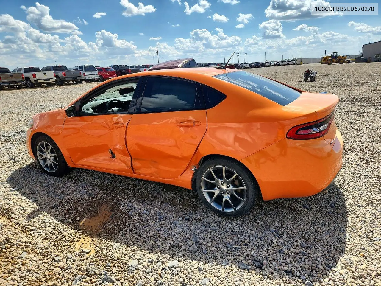 2014 Dodge Dart Sxt VIN: 1C3CDFBB2ED670270 Lot: 61001766