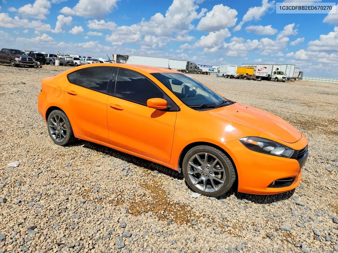 2014 Dodge Dart Sxt VIN: 1C3CDFBB2ED670270 Lot: 61001766