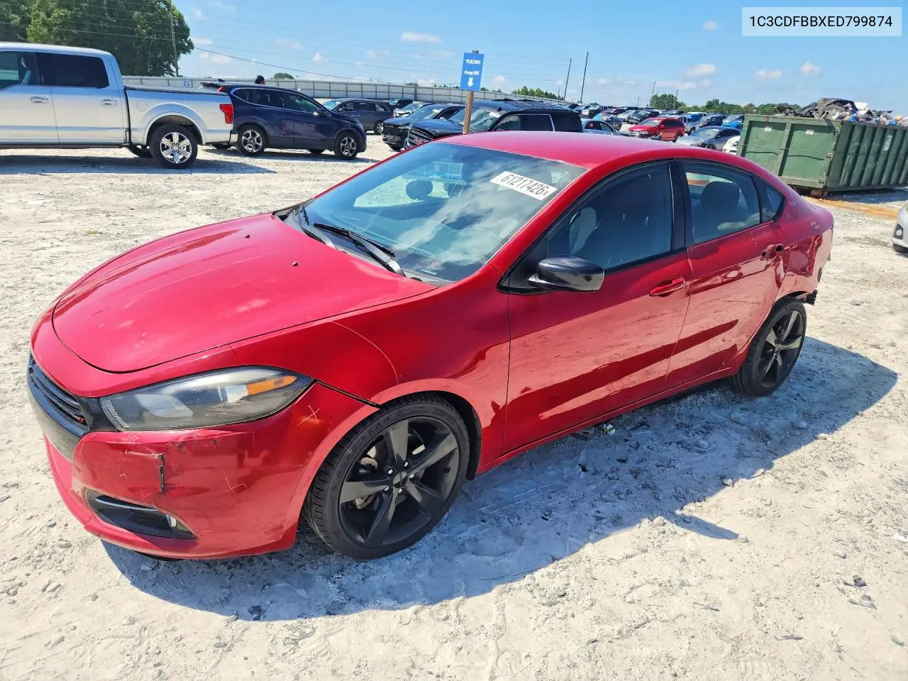 2014 Dodge Dart Sxt VIN: 1C3CDFBBXED799874 Lot: 61217426