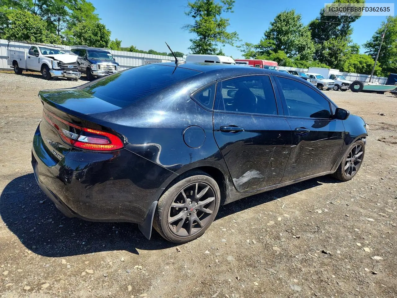 2015 Dodge Dart Sxt VIN: 1C3CDFBB8FD362635 Lot: 58620736