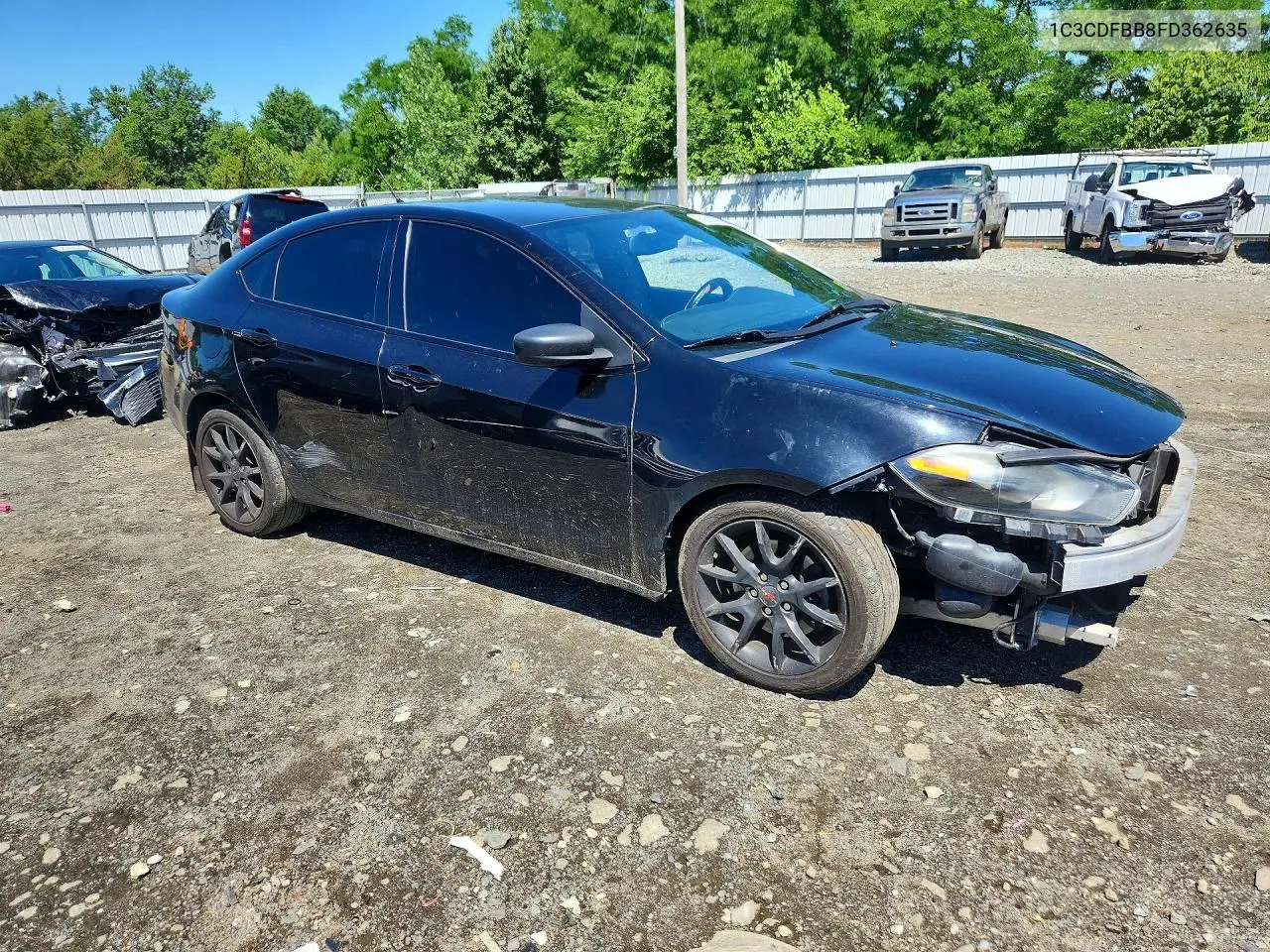 2015 Dodge Dart Sxt VIN: 1C3CDFBB8FD362635 Lot: 58620736